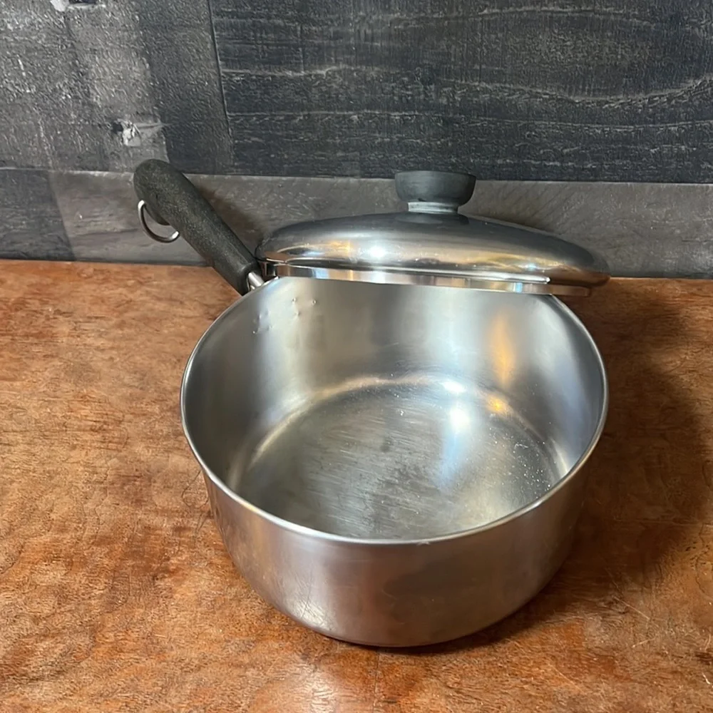 Vintage 2 Quart Revere Ware Copper Bottom Pot
